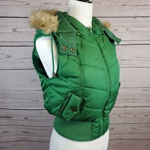 vest with removable faux fur hood